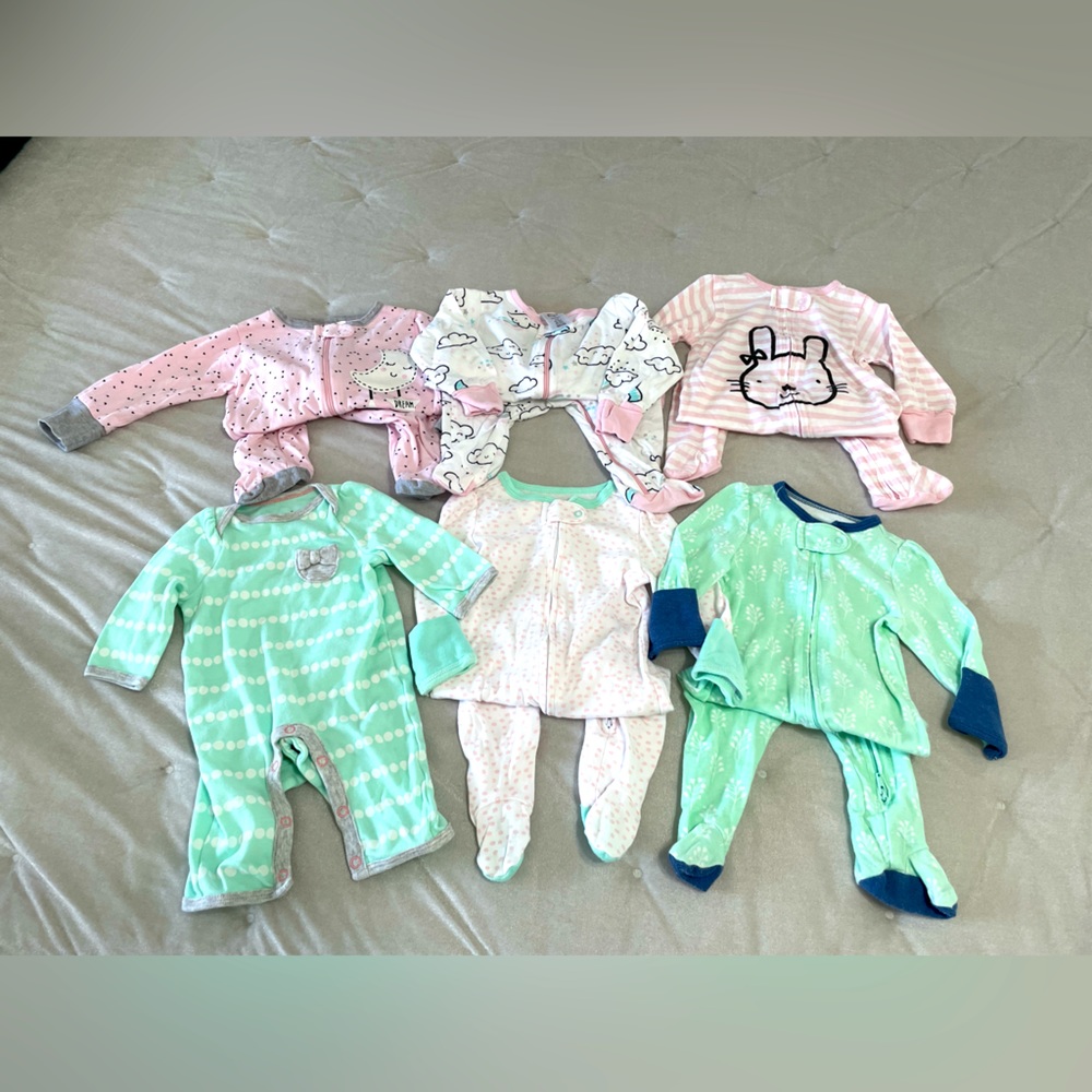 Lot of Baby Sleepers Size 0-3 Months